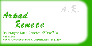 arpad remete business card